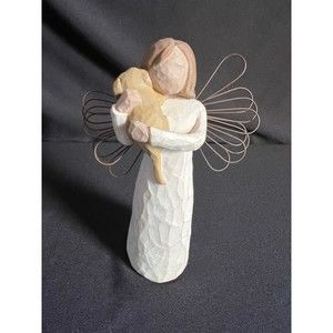 Willow Tree Angel of Friendship - Brunette with Golden Dog